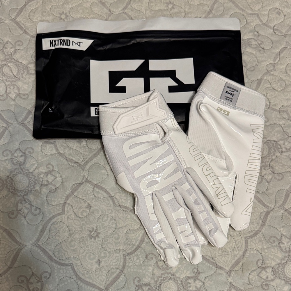 White Mens Football Sticky Receiver Gloves